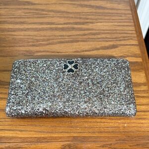Kate Spade ♠️ Glittery Wallet with Clover Logo